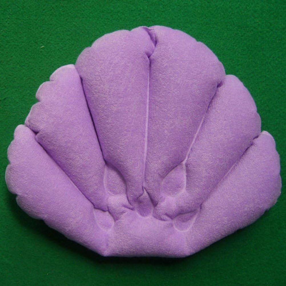 SUPVOX Almohada de baño inflable en forma de flor para spa con soporte para el cuello Almohada de baño con ventosas para bañera, jacuzzi,