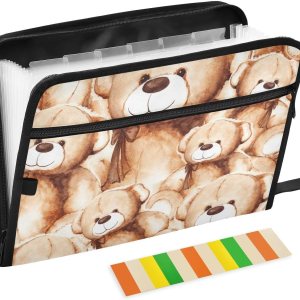 Bonito organizador de archivos de acordeón de oso de peluche, organizador de documentos portátil para recibos, carpetas de archivos con bolsillos, Bonito organizador de archivos de acordeón de oso de peluche, organizador de documentos portátil para recibos, carpetas de archivos con bolsillos,