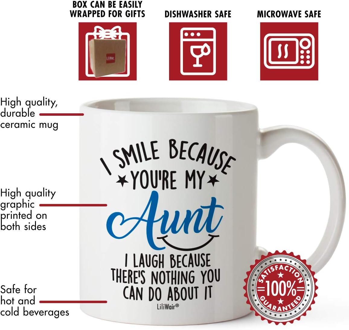 Regalos de Navidad para tío y tía de sobrina. Los mejores regalos para tías y tíos de sobrino. Tazas de café divertidas y divertidas para tías