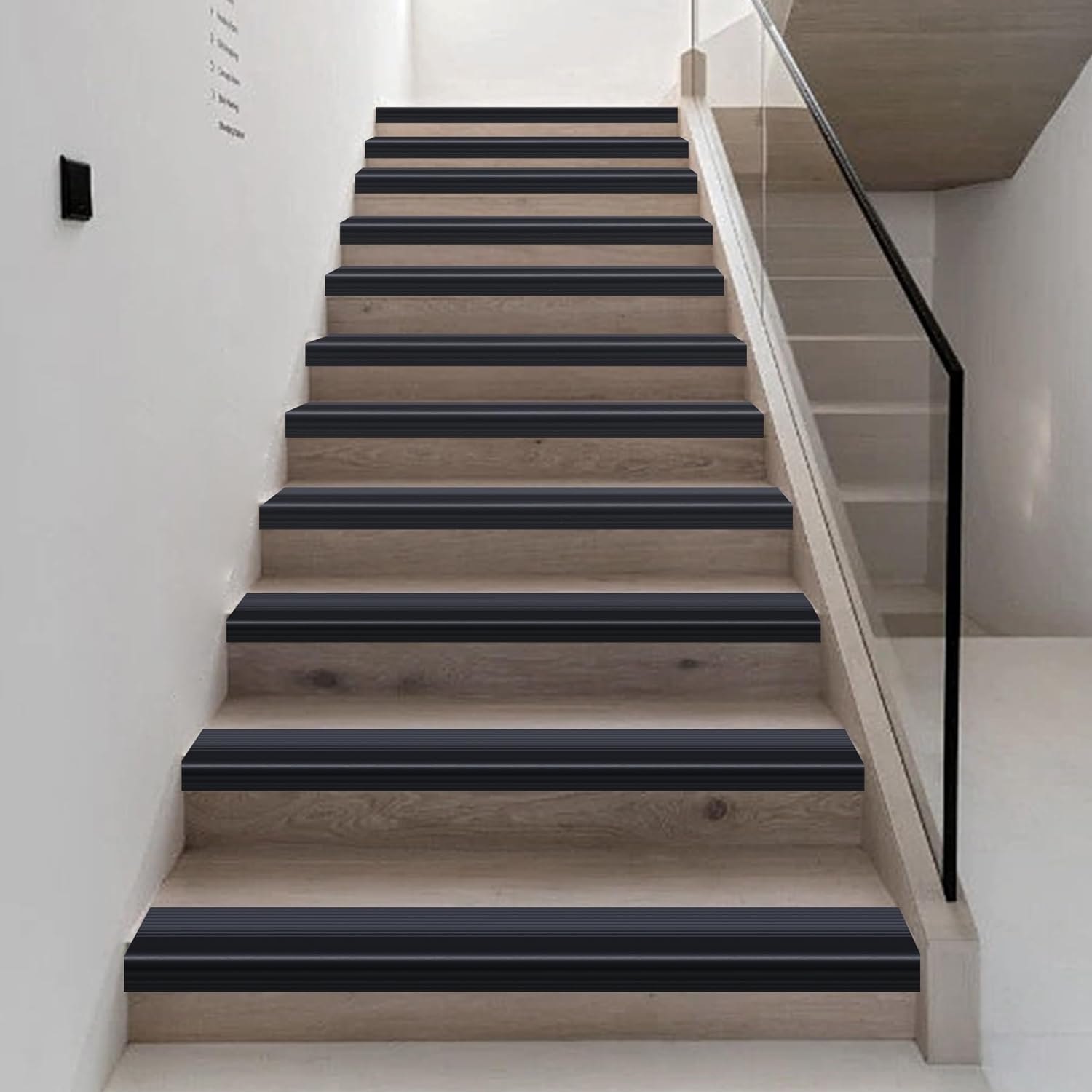Escalera antideslizante de vinilo para escaleras, autoadhesivo, antideslizante, peldaños de goma flexible, protector de bordes, moldura para usos en