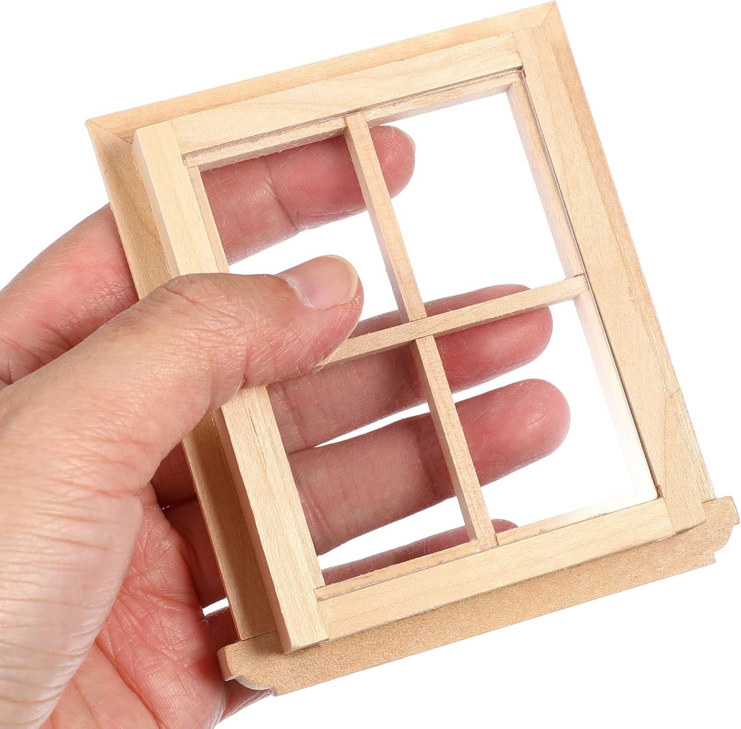 Toyvian Muebles de casa de muñecas Mini marco de ventana Modelo Pequeño marco de ventana de madera Muebles en miniatura Muñeca Mini ventana