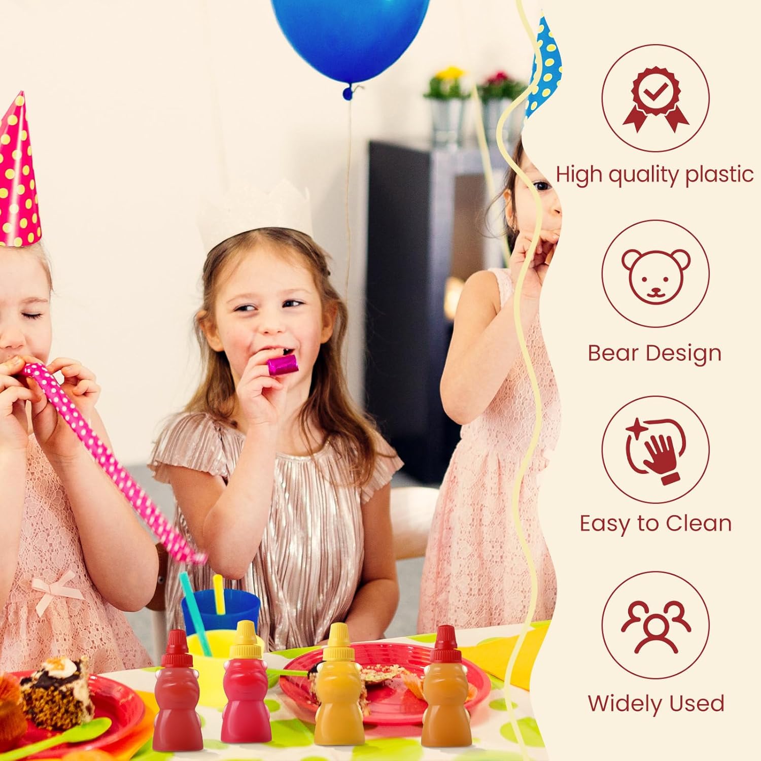 RONRONS 8 mini botellas de ketchup en forma de oso, botella exprimible para condimentos para caja Bento, accesorios de 0.8 fl oz, recipientes de