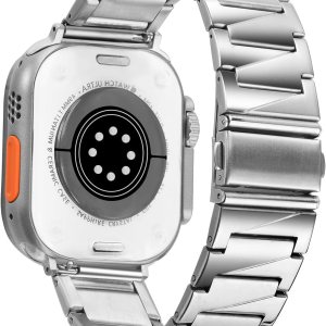 Correa compatible con Apple Watch de 1.929 in 1.772 in 1.732 in 1.654 in 1.614 in 1.575 in 1.496 in, correa de acero inoxidable sólido para iWatch Correa compatible con Apple Watch de 1.929 in 1.772 in 1.732 in 1.654 in 1.614 in 1.575 in 1.496 in, correa de acero inoxidable sólido para iWatch