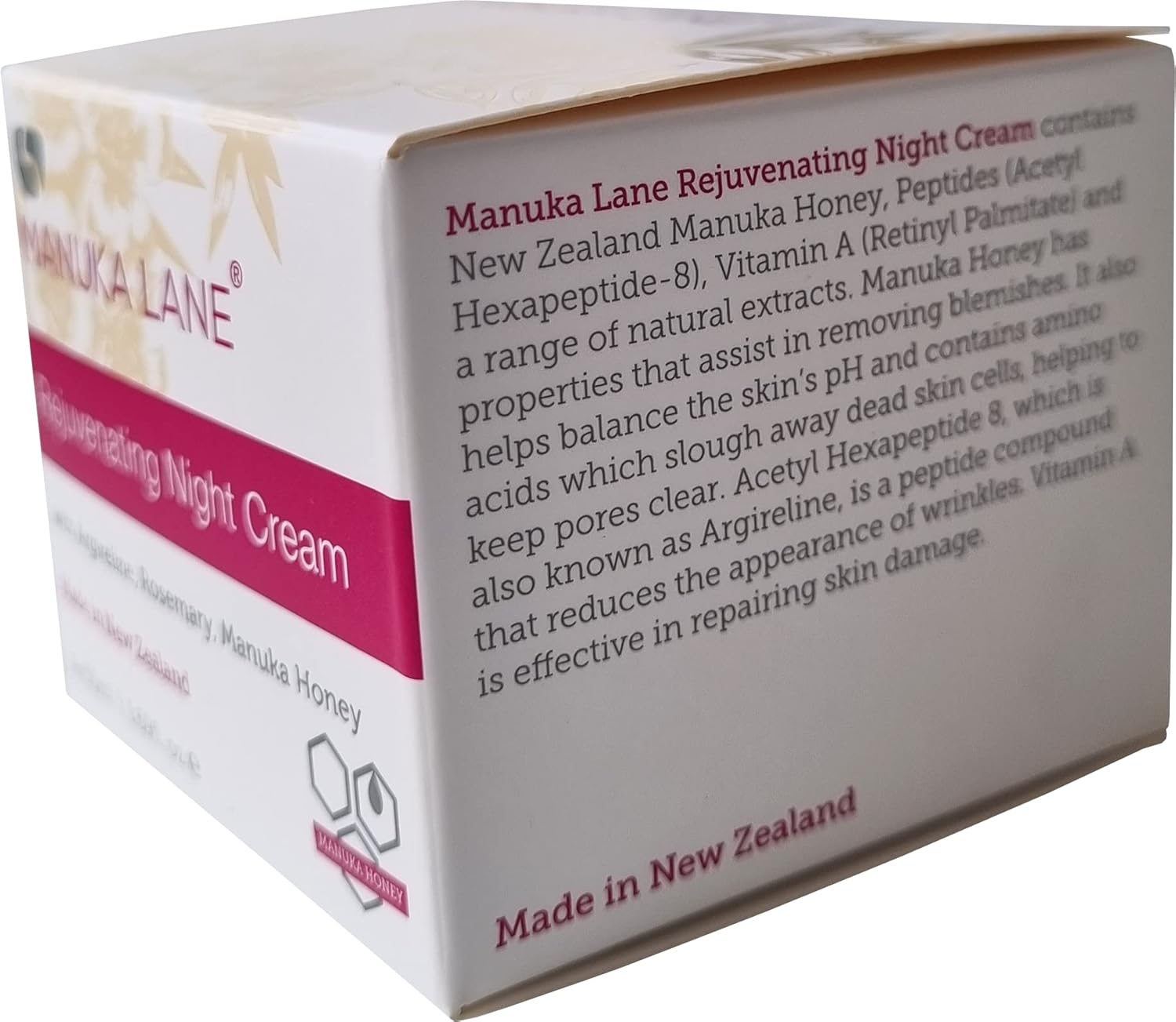 Manuka Lane Crema de noche con retinol, miel de manuka y péptidos Resultados reales brillantes para una piel joven y saludable