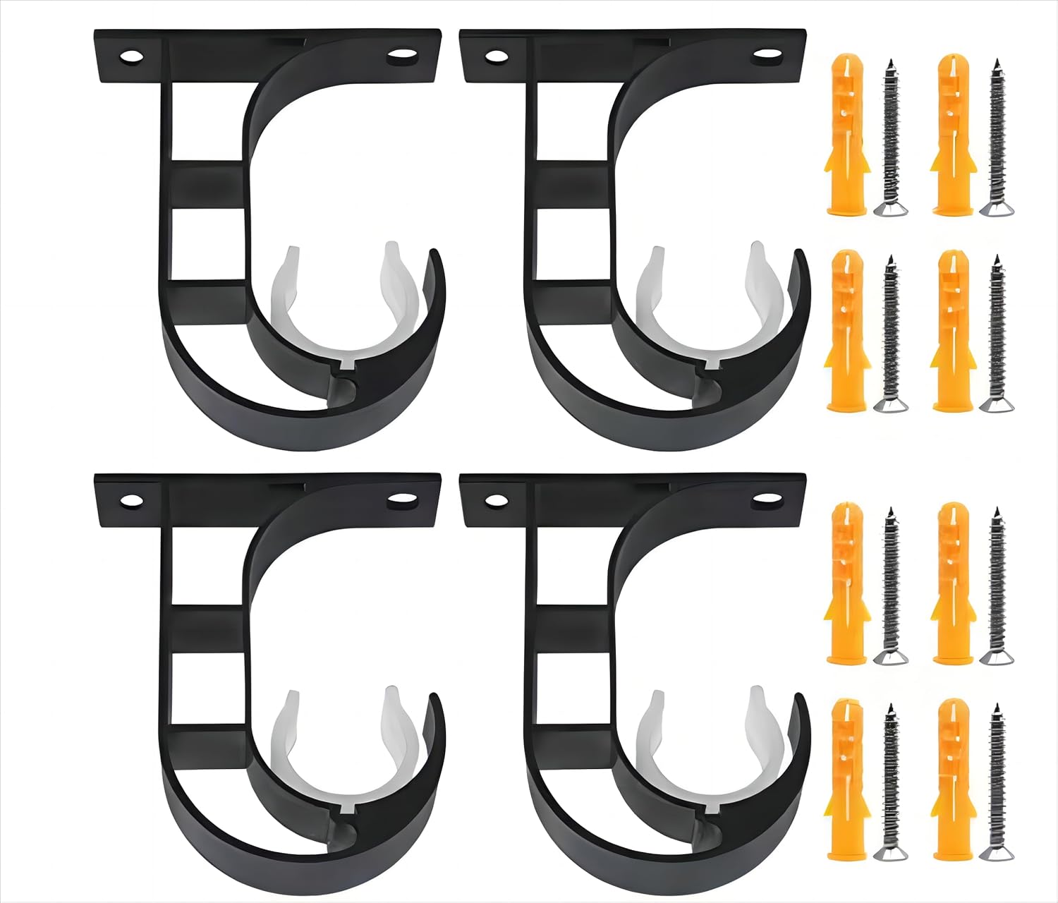 Soportes de barra de cortina para techo, paquete de 4 soportes de barra de alta calidad para techo, soporte para barra de cortina, soportes para
