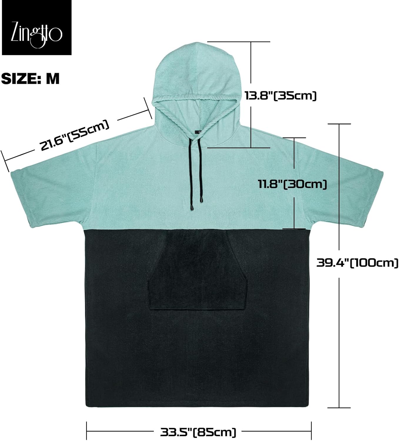 Poncho de surf, bata cambiadora, manga 34, extra grande, gruesa, con capucha, poncho para hombres y mujeres, natación en la playa, 39 x 33 pulgadas,