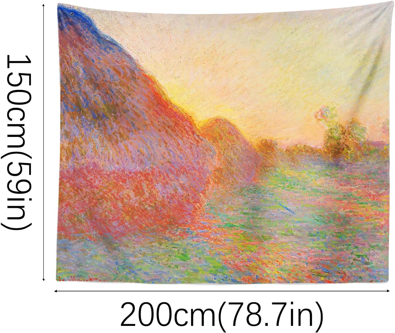 Berkin Arts Tapiz decorativo artístico con diseño de paisaje para colgar en la pared, telón de fondo estético naranja, puesta de sol naranja, gran
