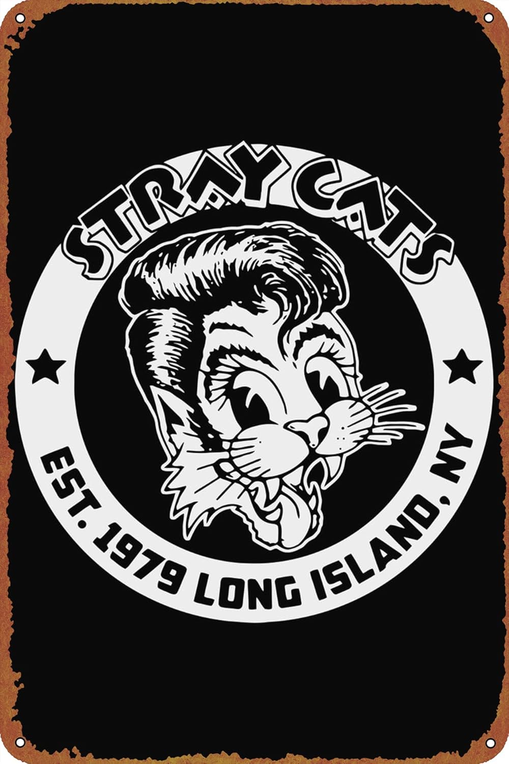 Stray Cats – Póster de metal retro de estaño, decoración de pared para el hogar, calle, puerta, bares, club