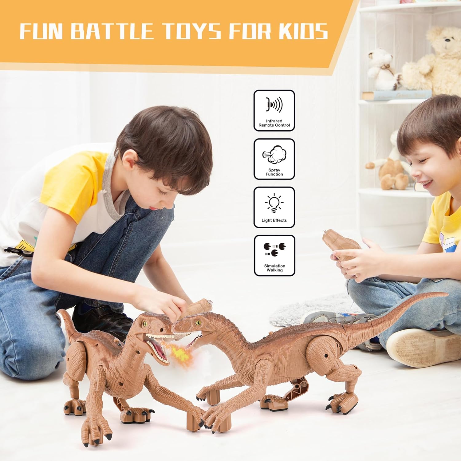 Juguetes de dinosaurio con control remoto para niños de 3-5, 8-12, regalos interactivos de dinosaurios para niños y niñas de 4, 6, 7, 9, 10, 11,