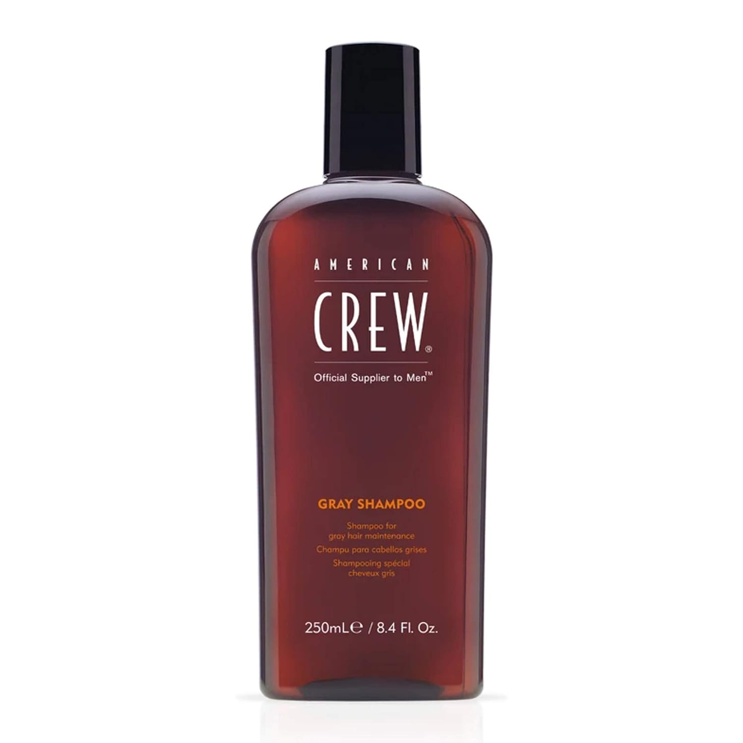 Champú para hombre de American Crew, mantenimiento óptimo para cabello gris, aroma original, 8.45 onzas líquidas