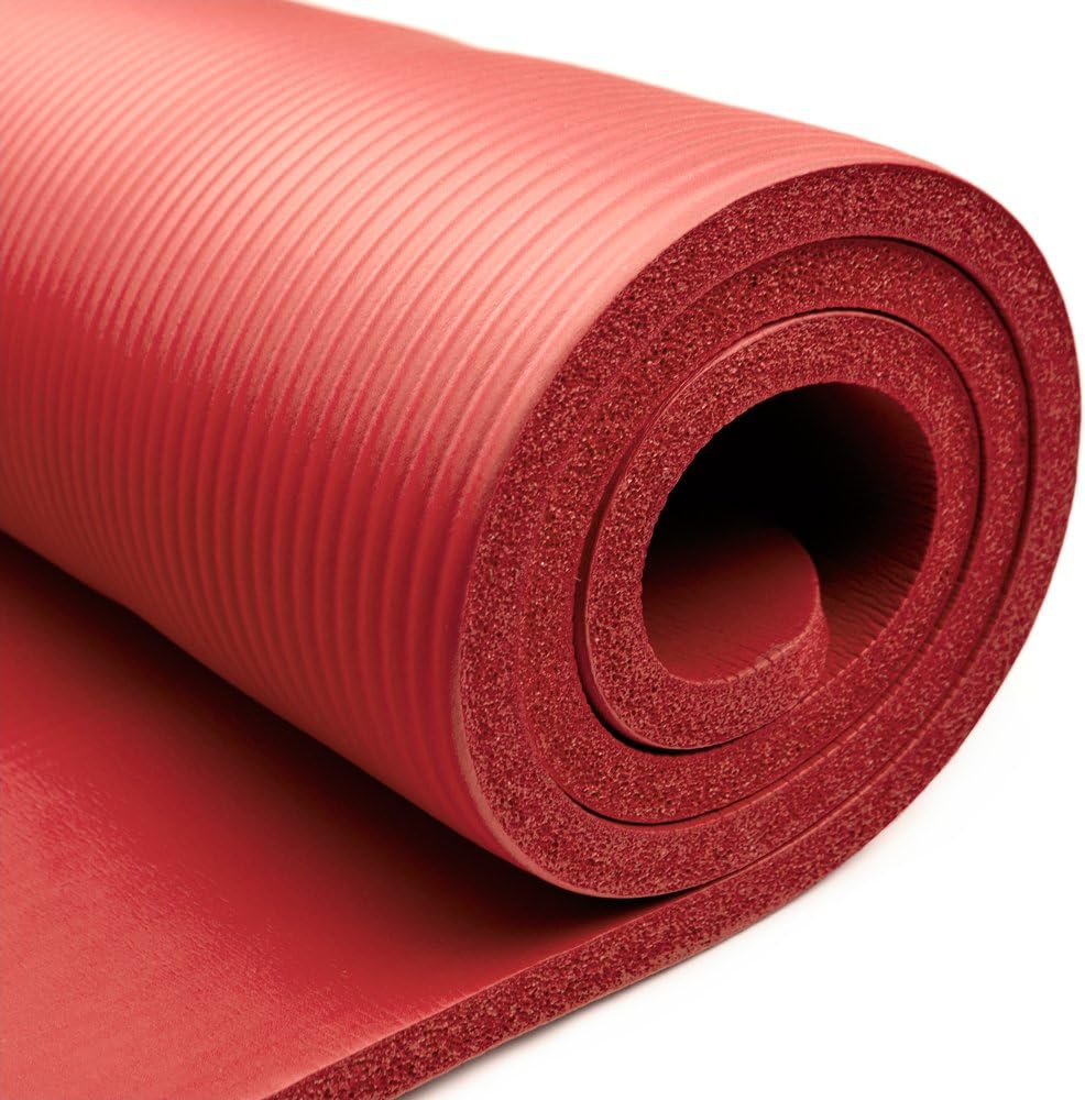 Alfombra para yoga Crown Sporting Goods extra gruesa, de 34 pulgadas, con rugosidad antiadherente