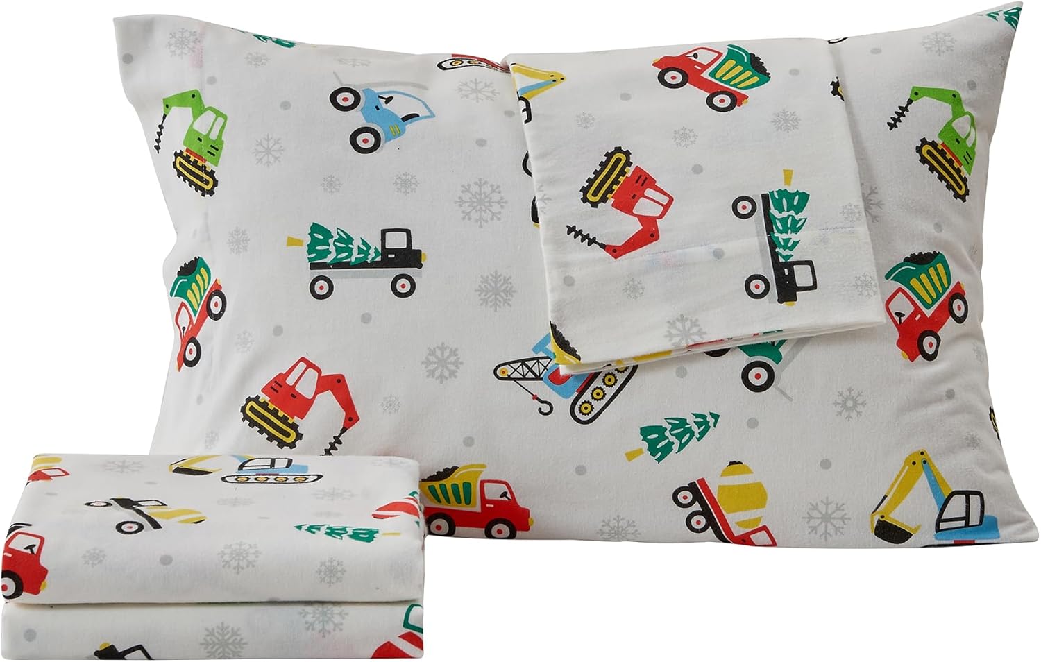 Great Bay Home Juego de sábanas de Navidad de franela de algodón turco 100 %, bajera con gran caída lateral, suaves, cama cálida, antifrisado, para