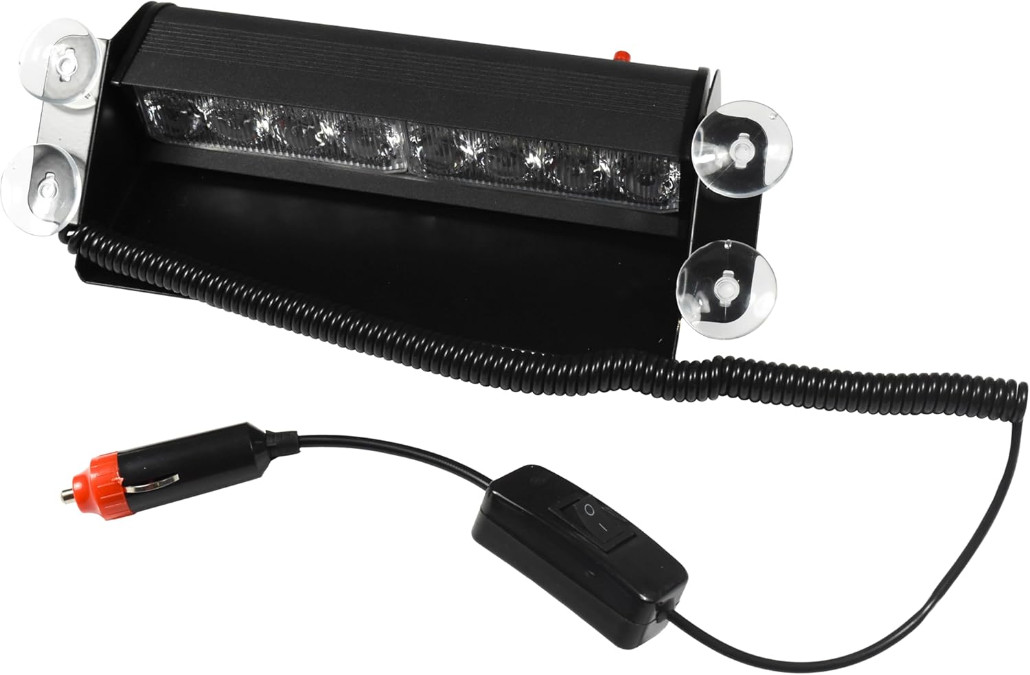 HQRP 8-LED CocheCamión Visera Tablero de Emergencia Estroboscópica Luz BlancaÁmbar Lámpara Bar