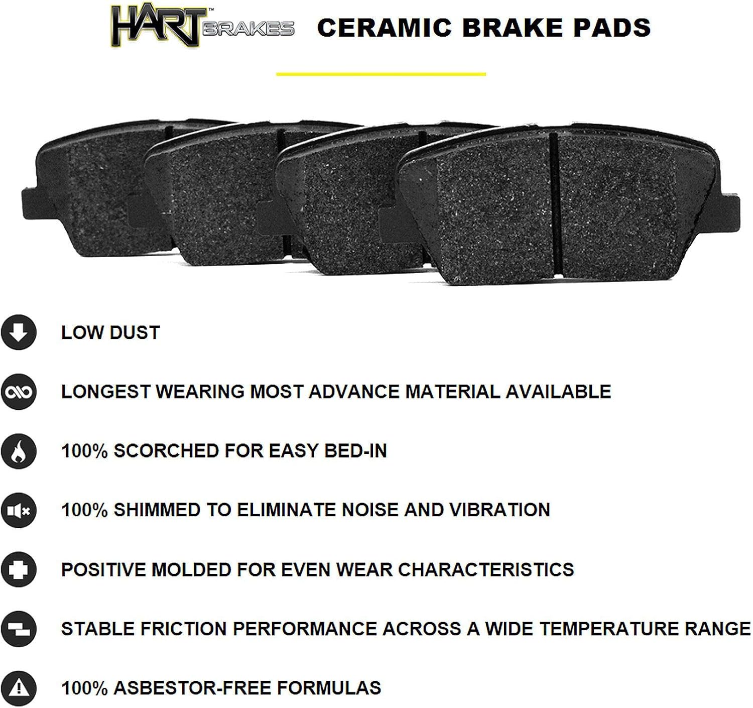 Hart Brakes Rotores de freno traseros rotores de freno ranurado plateado pastillas de cerámica compatibles con 10720 Jaguar 420, Vanden Plas, XJ,