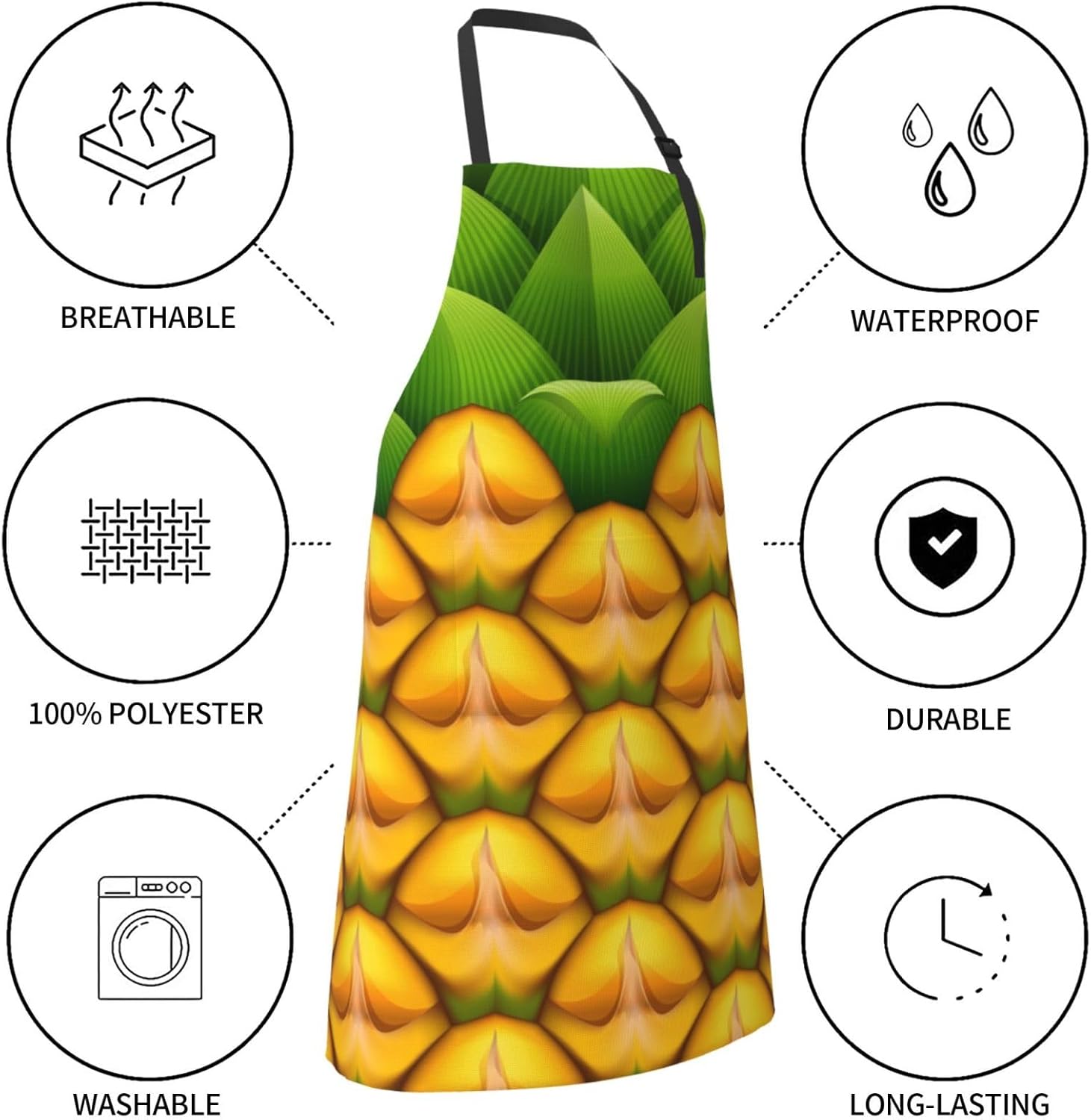Delantales para mujer con bolsillos, delantal de chef ajustable, correa para el cuello, delantal de cocina impermeable