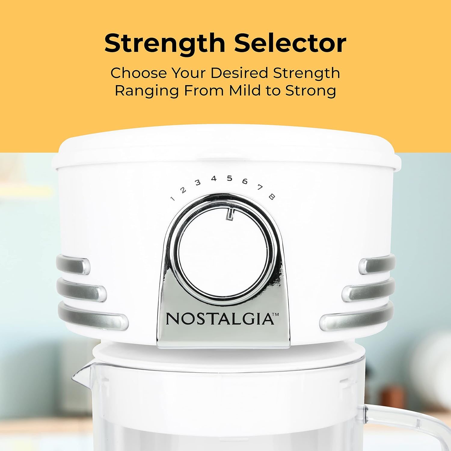 Nostalgia Sistema de preparación de té helado y café de 3 cuartos con jarra de doble aislamiento, selector de fuerza y cámara infusora, también