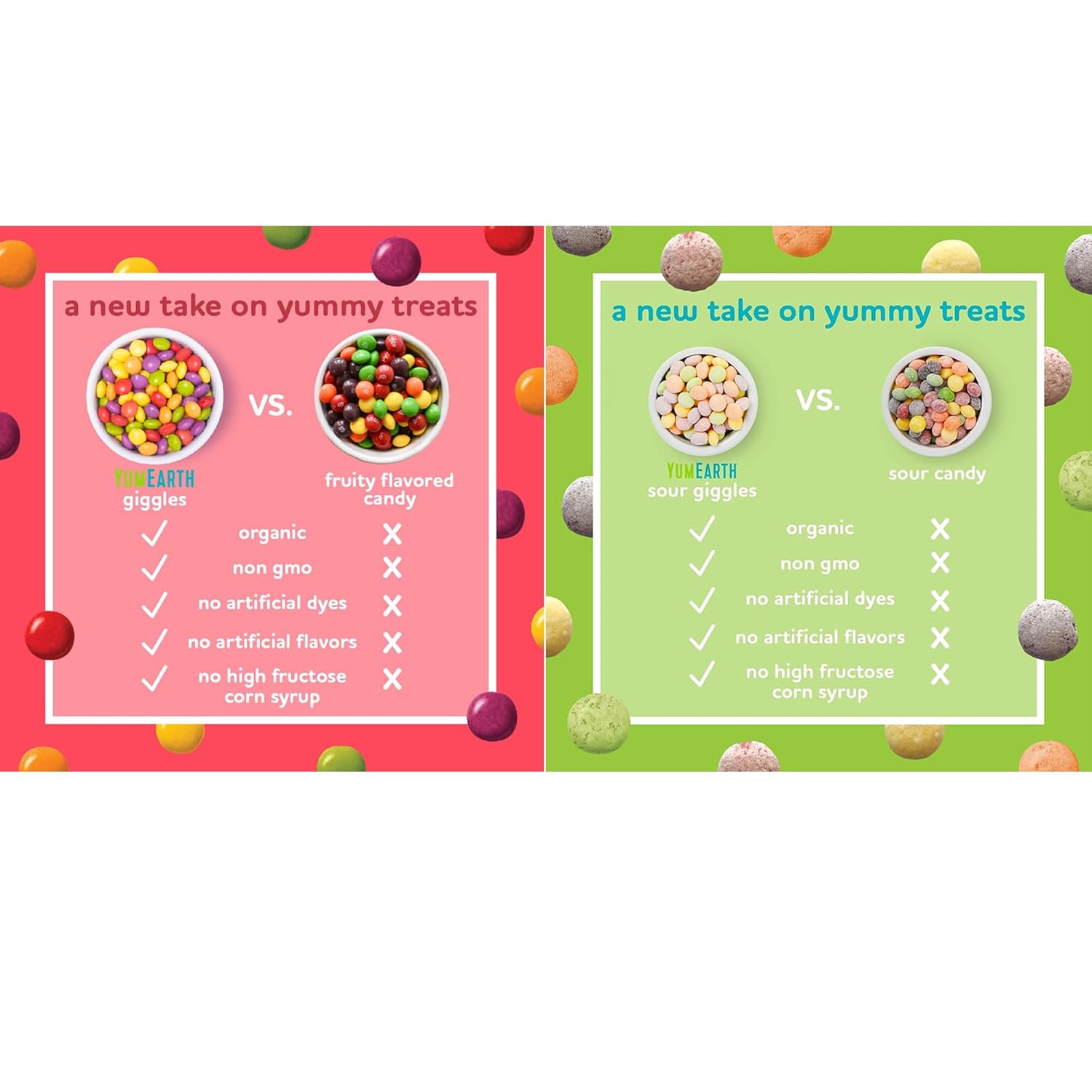 Yumearth Giggles and Sour Giggles – Paquete de 5 onzas con caja variada de mentas (bolsas resellables)