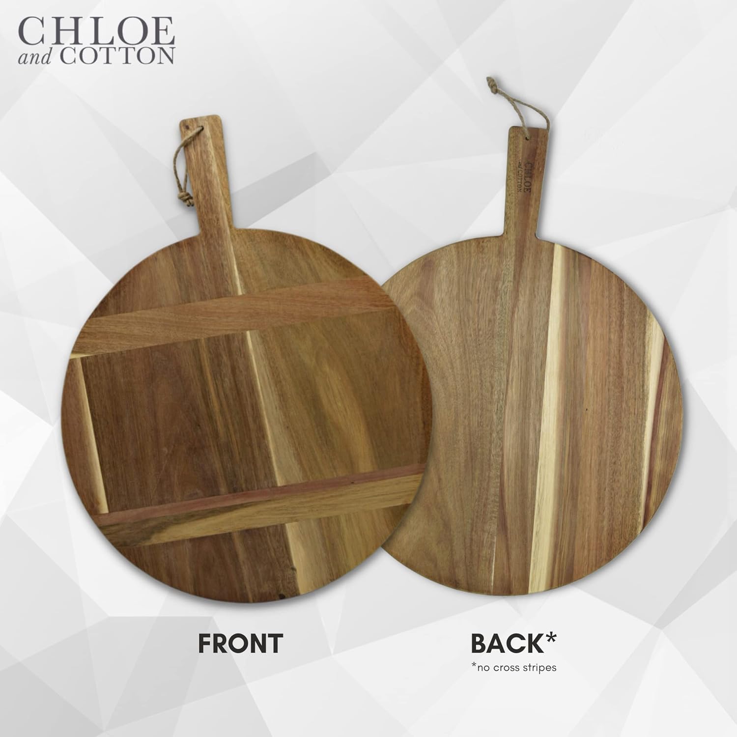 Chloe and Cotton Tabla de servir de madera de acacia de gran tamaño de 16 pulgadas de diámetro  Tabla grande para quesos  Tabla de embutidos para