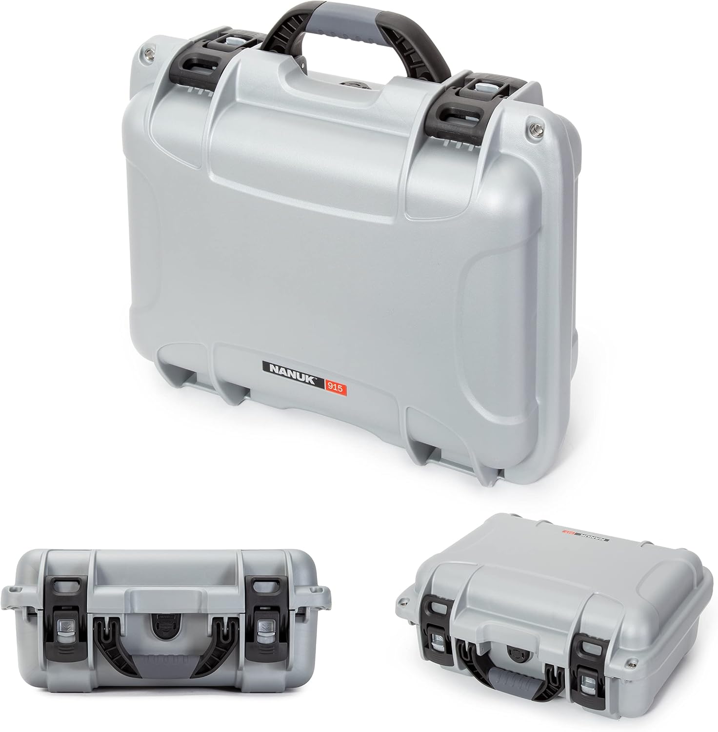 Nanuk Funda rígida impermeable 915 con inserto personalizado para DJI Mini 3, paquete Fly More y control remoto RC-N1 o RC, color plateado
