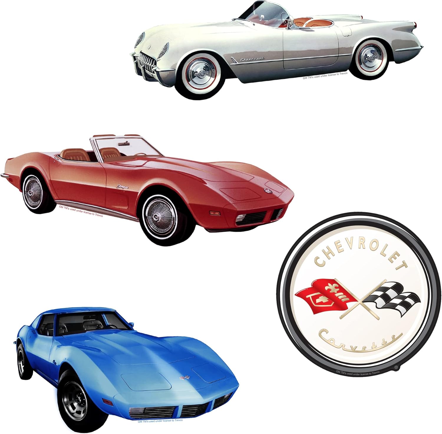 Chevrolet Corvette – Paquete variado de calcomanías grandes para automóvil, para laptop, botella de agua, álbumes de recortes, tableta, monopatín,