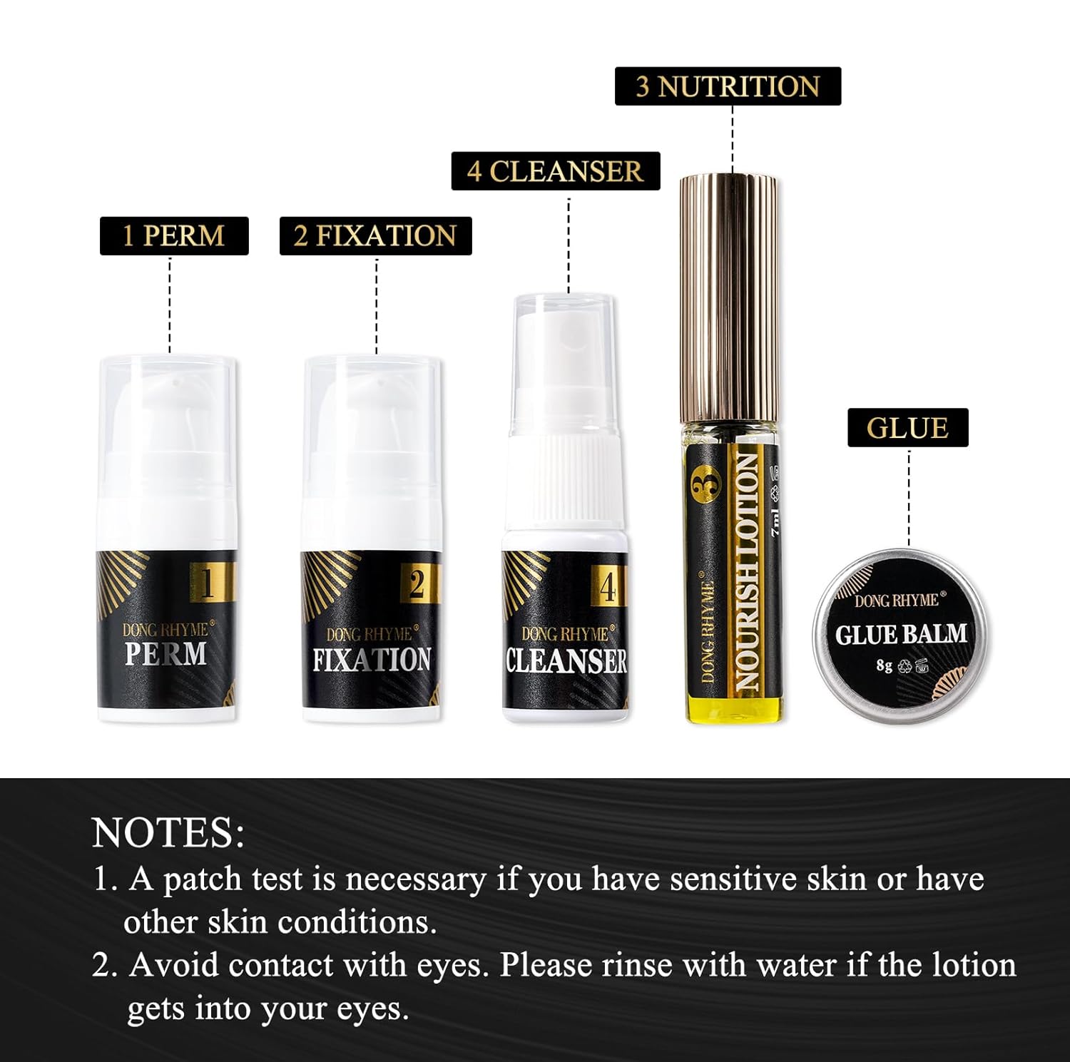 DONG RHYME Kit de laminación de cejas, kit profesional de laminación de cejas, kit de elevación de cejas semipermanente, de larga duración, 6-8