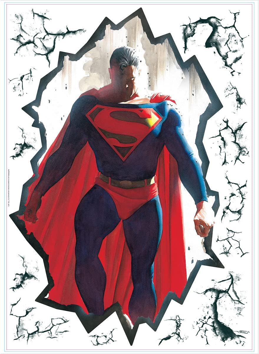 RoomMates RMK4945TBM Alex Ross Superman – Calcomanía de pared gigante agrietada
