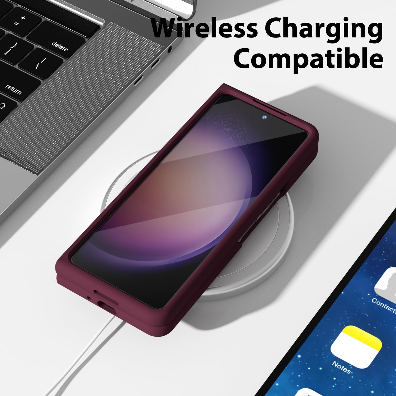 oakxco Funda para teléfono Samsung Galaxy Z Fold 5 de silicona líquida, bonita funda delgada y delgada de goma suave de TPU para mujeres y niñas,