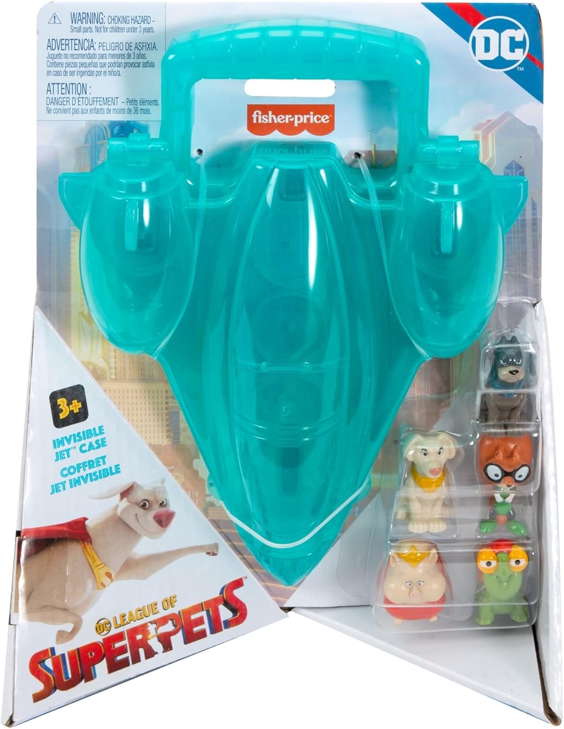Fisher Price DC League of Super-Pets Invisible Jet Case Mini Figura 5 Pack
