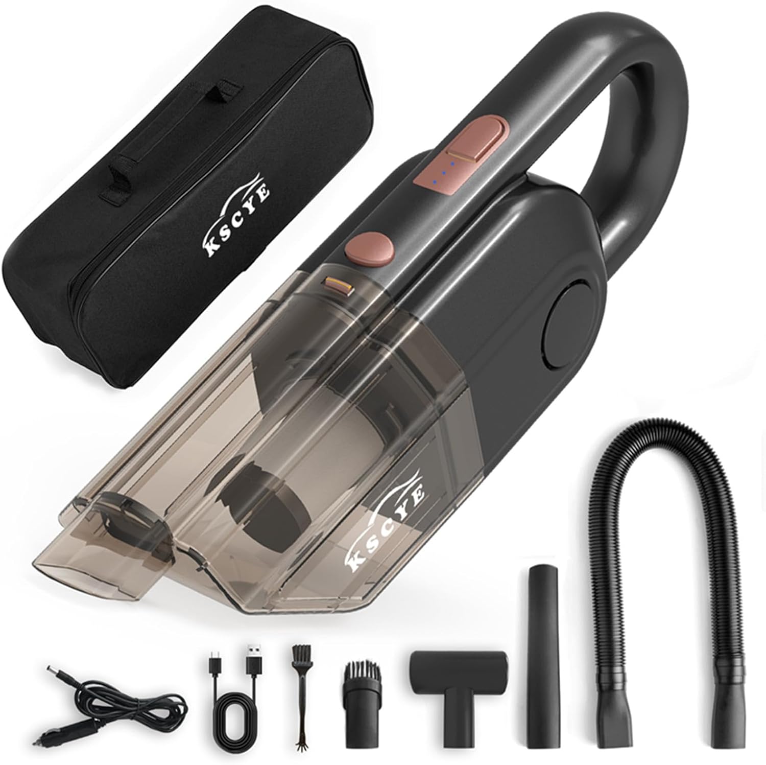 KSCYE Aspiradora de coche portátil inalámbrica16000pa de alta potencia húmedo seco aspiradora de coche con la mejor succión fuertedustbusters vacum