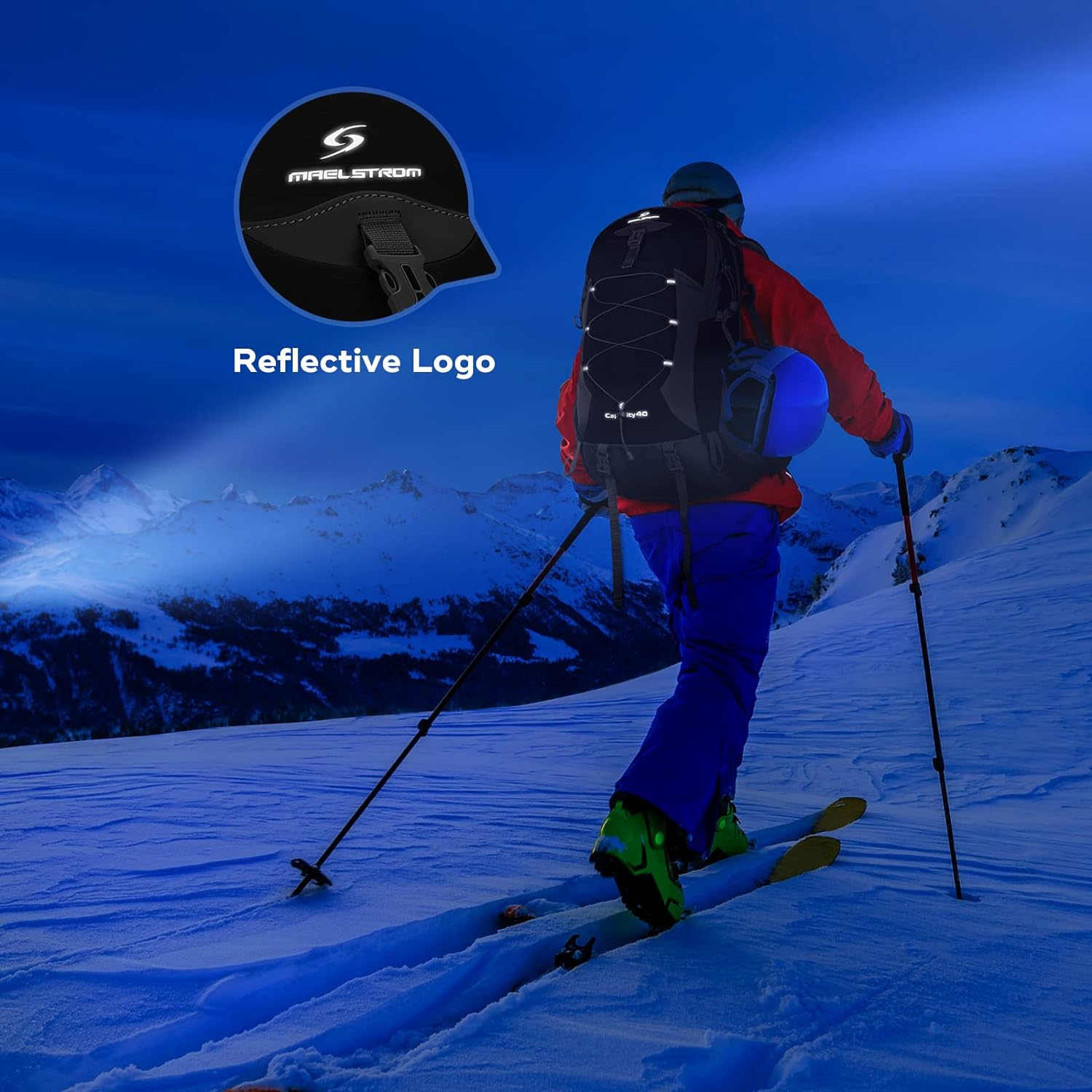 Maelstrom Mochila de senderismo para hombres, mochila de campamento, mochilas de senderismo impermeables con funda de lluvia, mochila ligera de 40 L