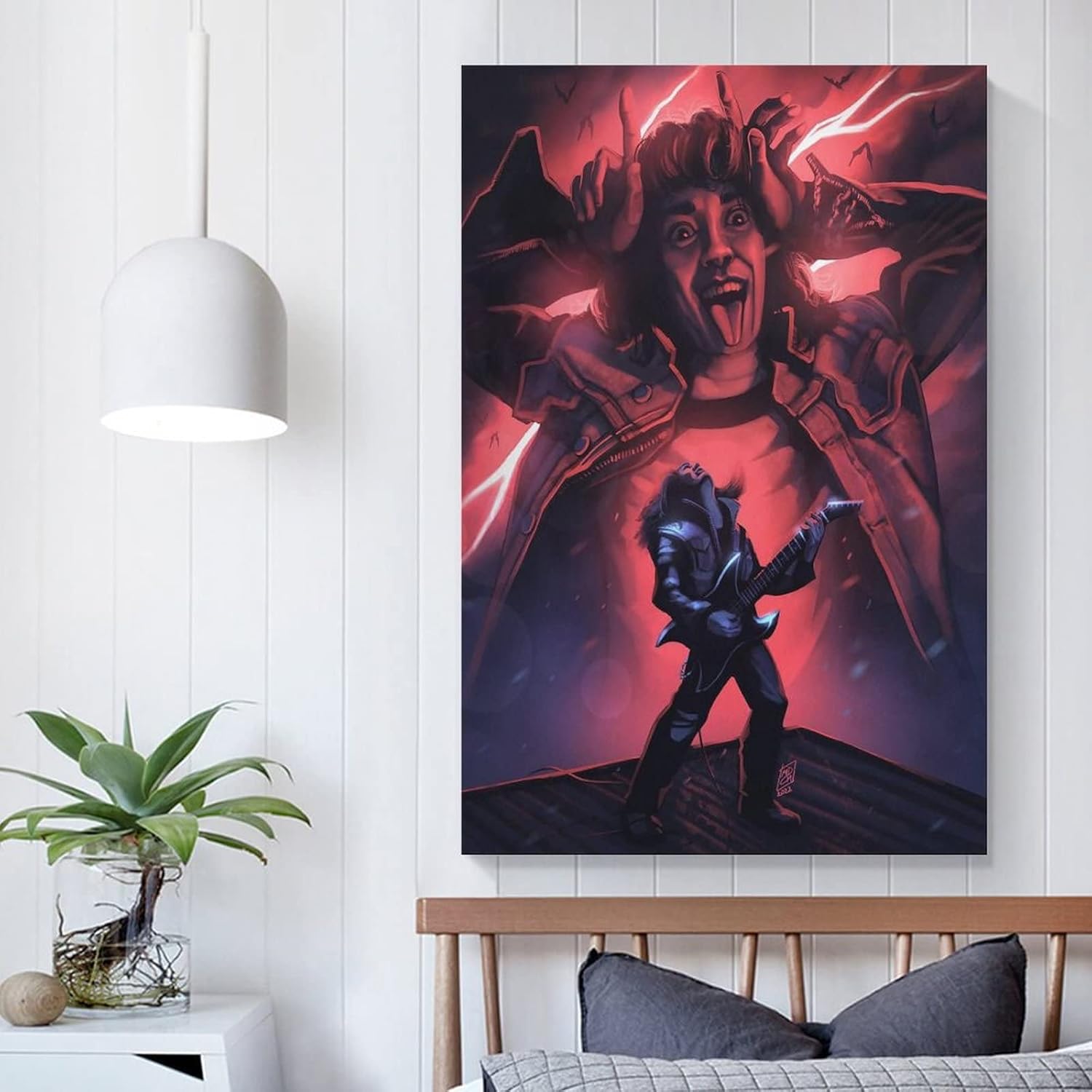 KanNorE Eddie Munson – Póster de decoración de guitarra HD impresiones en lienzo para pared, decoración estética de habitación, 12 x 18 pulgadas