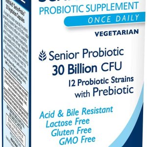 Seniorprobio 30 tapas, una vez al día, 30 mil millones con prebióticos, resistentes a ácidos y bilis, lactosa, gluten y sin OMG, vegetariano Seniorprobio 30 tapas, una vez al día, 30 mil millones con prebióticos, resistentes a ácidos y bilis, lactosa, gluten y sin OMG, vegetariano