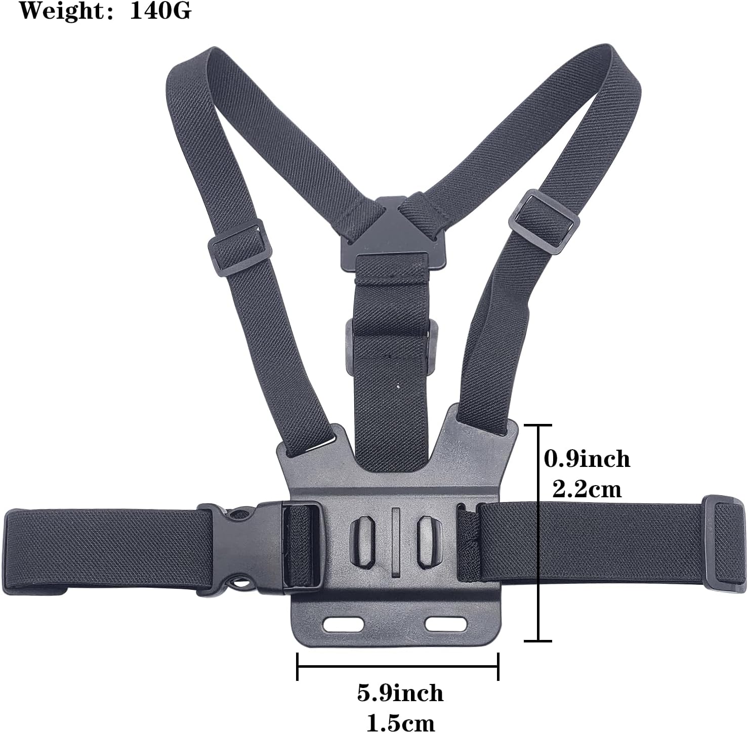 Soporte ajustable para arnés de correa de pecho para teléfono móvil, negro, compatible con iPhone, GoPro Hero, cámaras de acción DJI Osmo