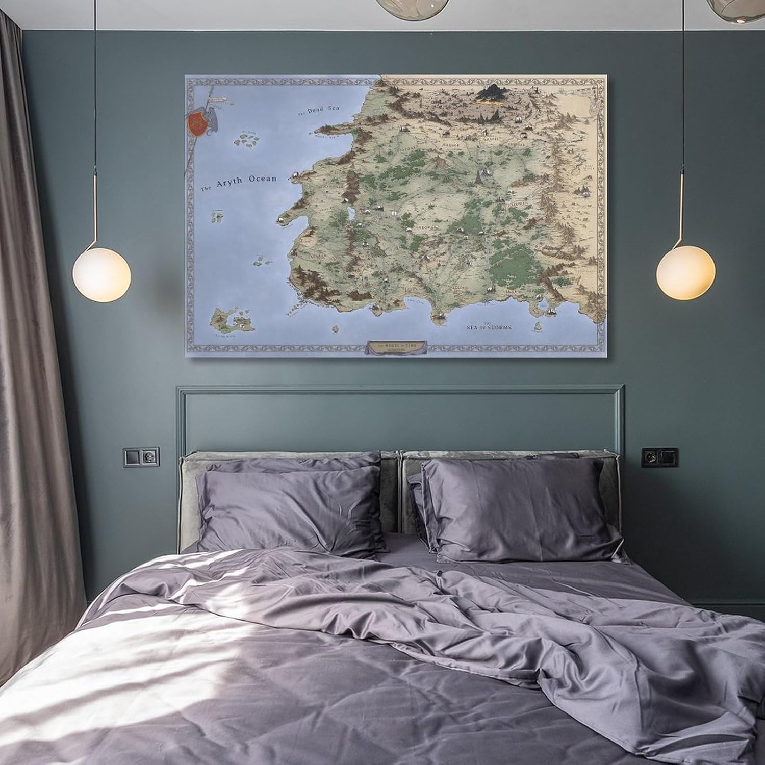 Póster de mapa de la rueda del tiempo, impresión de mapa de Westland, regalo para fanáticos, póster de Aes Sedai, póster de lienzo de la rueda del