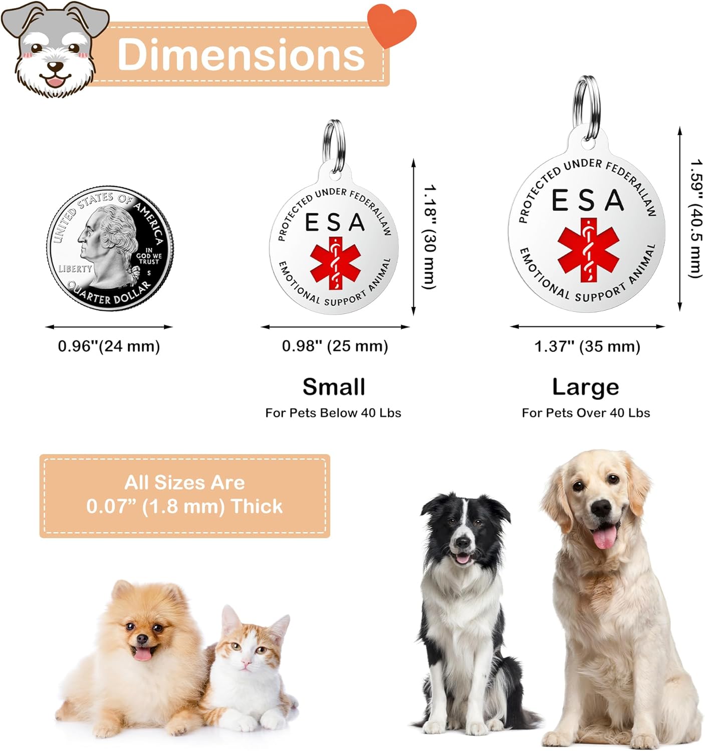 Placa para perro de servicio, etiquetas de perro GISUERY grabadas para mascotas con 4 líneas personalizadas, se fija fácilmente al arnés del chaleco
