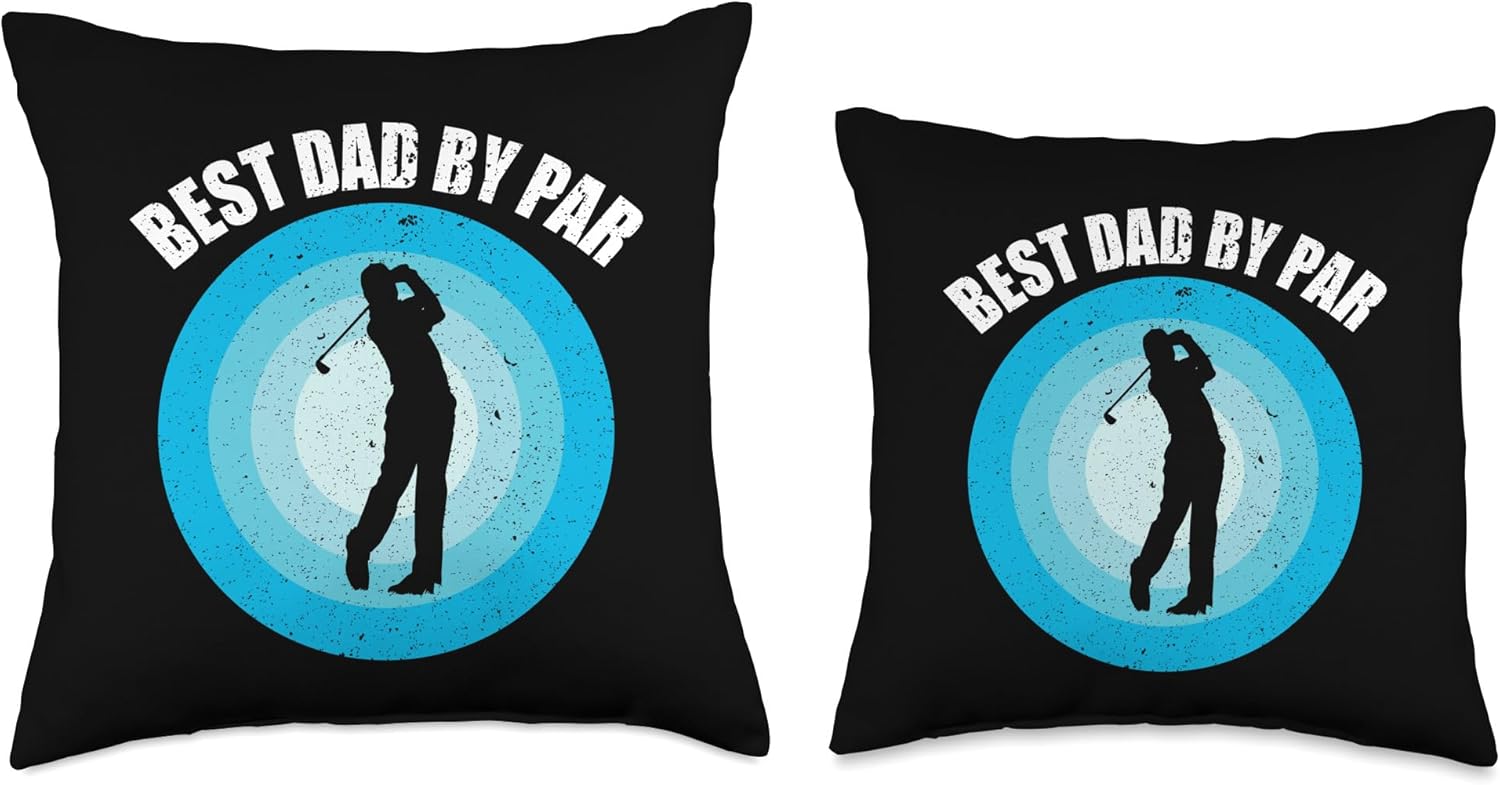Best Dad By Par Tshirt As A Funny Golf Shirt Retro Shirt As Golf Best Dad by Par Gifts Throw Pillow, 18×18, Multicolor