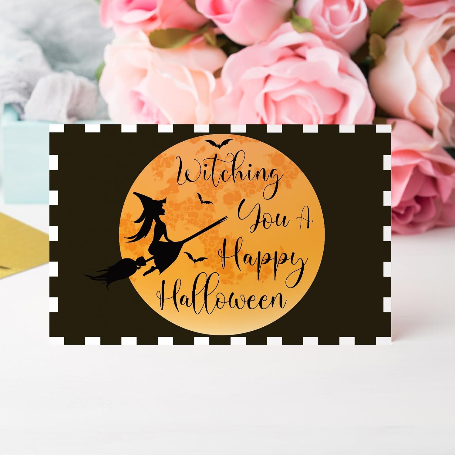 Qiliji Divertida tarjeta de Halloween para él, tarjeta de Halloween de bruja, tarjeta de Halloween de mago, tarjeta de juego de palabras de