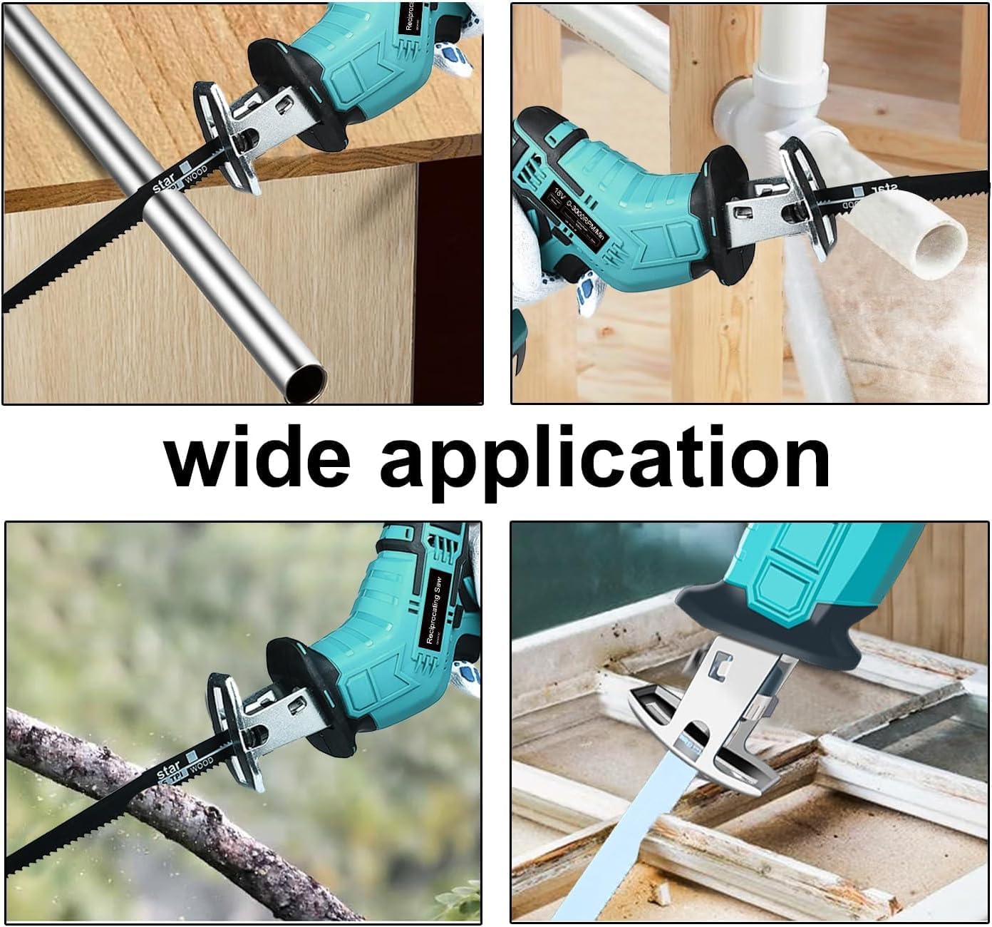 Herramienta de sierras recíprocas inalámbricas de 0-3000 RPM para Makita 18V LXT BL1850B Batería Compacta Sierra Recíproca con una sola mano para