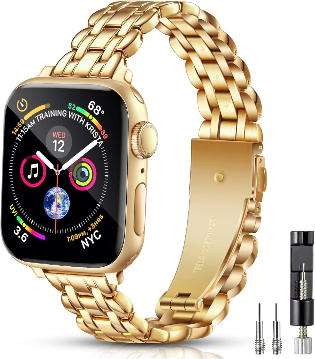 Thinkbands Correas de reloj compatibles con Apple Watch Band de 1.496 in, 1.575 in, 1.614 in, 1.654 in, 1.732 in, 1.772 in, Iwatch SE Series