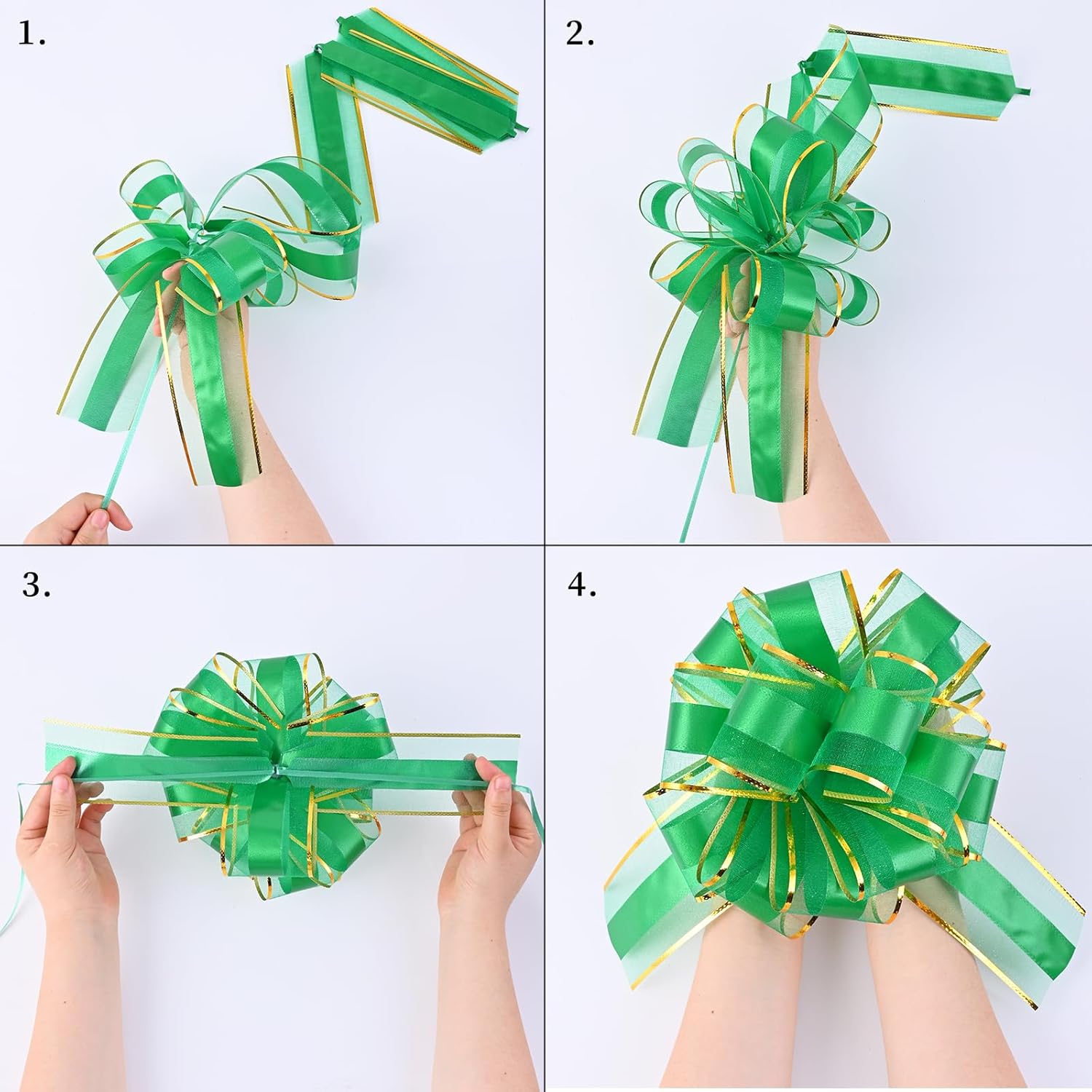 10 lazos grandes para envolver lazos para cestas de boda, lazos de regalo de 10 pulgadas de diámetro, lazos grandes para regalos, decoración de