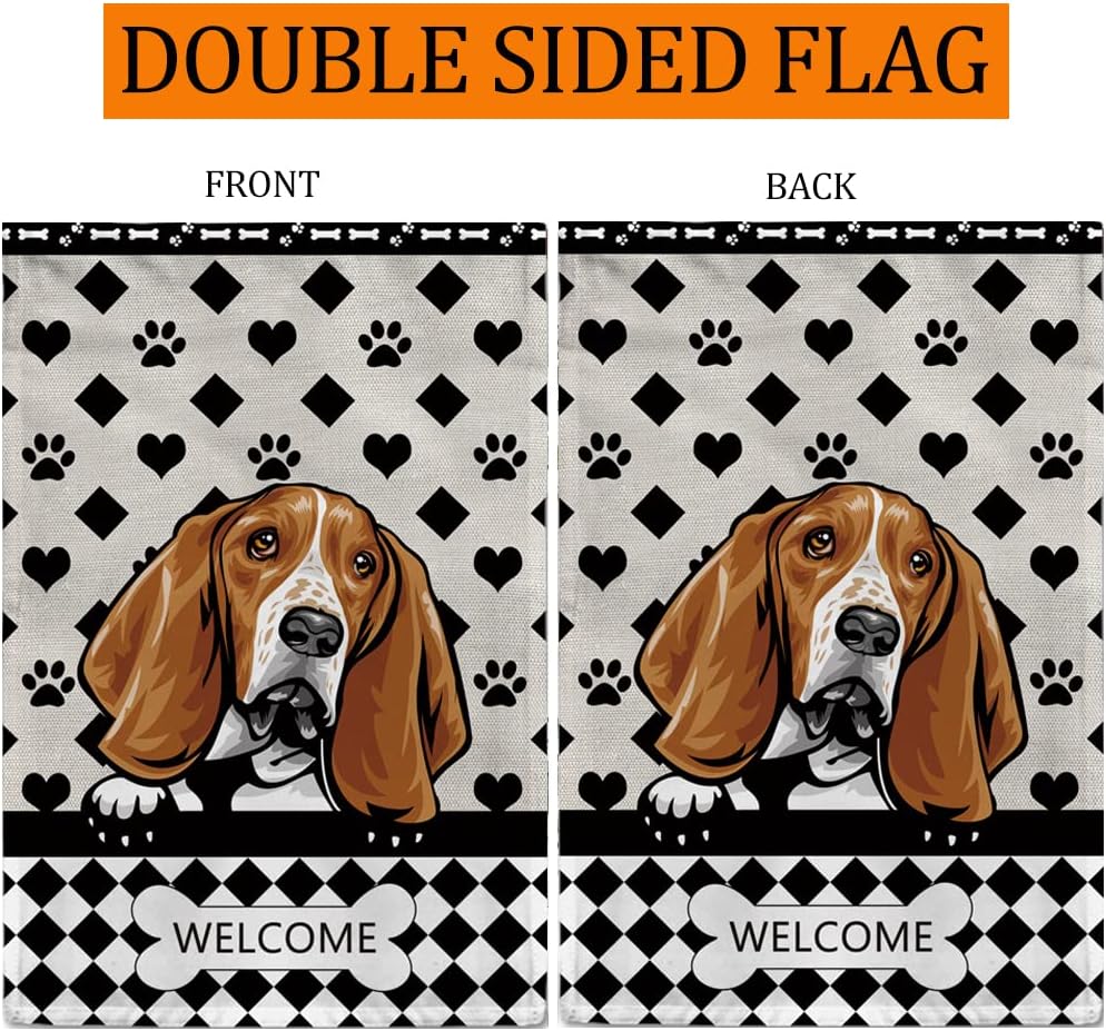 MALIHONG Bandera de jardín personalizada para perro, divertida bandera de perro que mira a cuadros, Bulldog inglés, a cuadros, para patio al aire