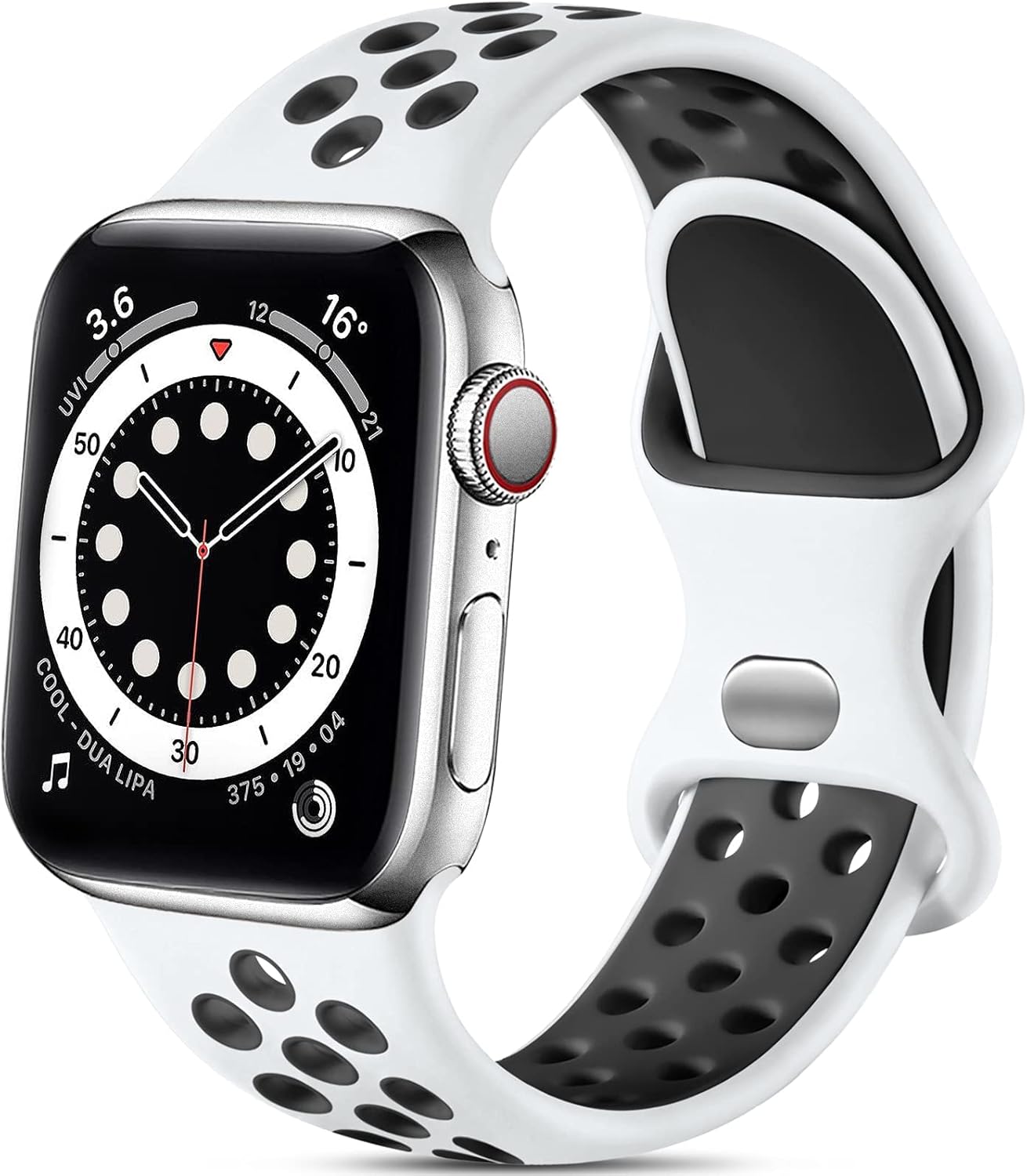 Lerobo – Correa deportiva compatible con Apple Watch 38, 40, 41, 42, 44 y 45 mm para hombre y mujer, silicona suave y transpirable, repuesto