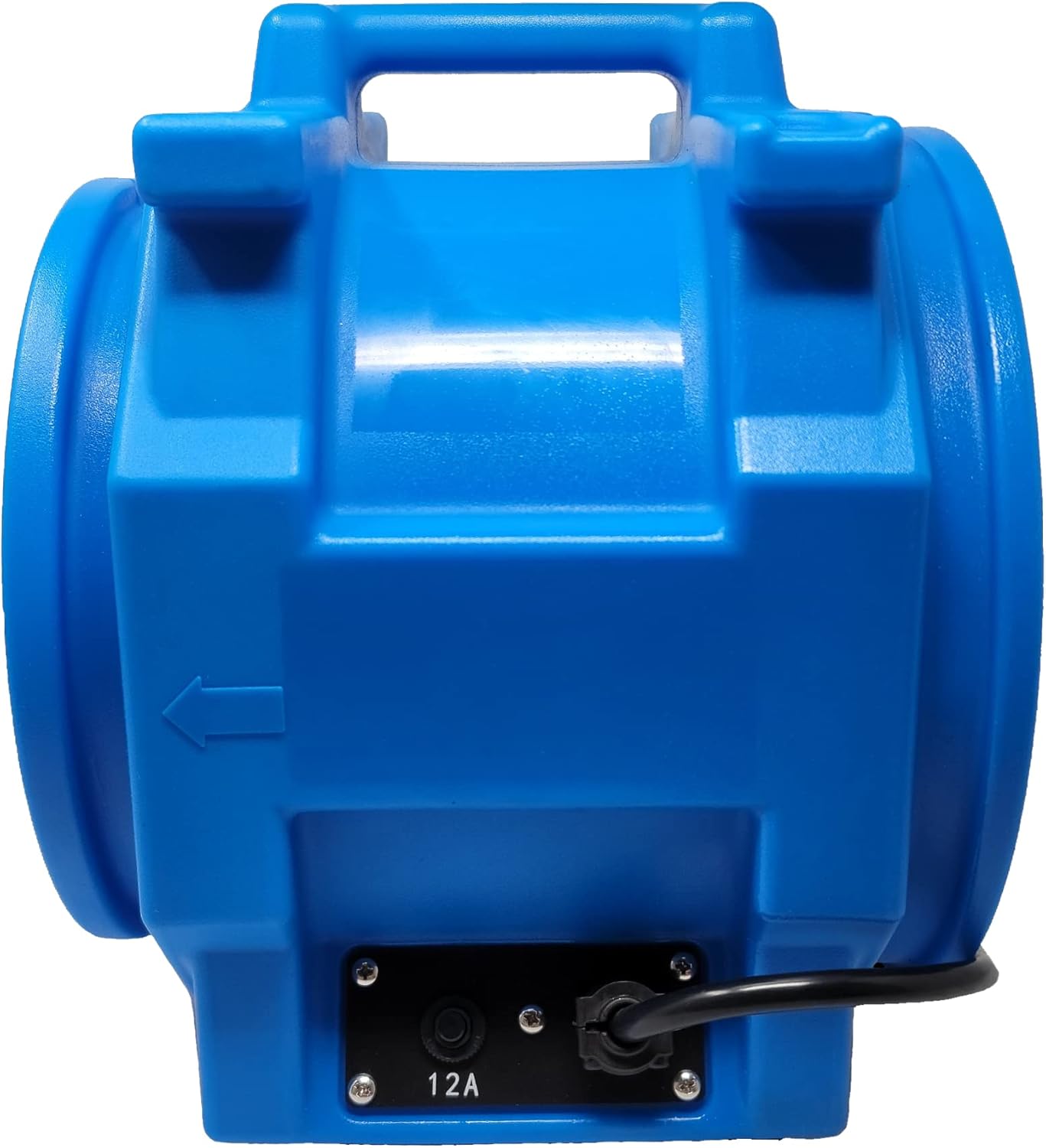 Movimiento de aire compacto axial HS, 1.93 amperios, solo GFCI, velocidad única, hacia fuera realiza axiales de tamaño completo (azul)