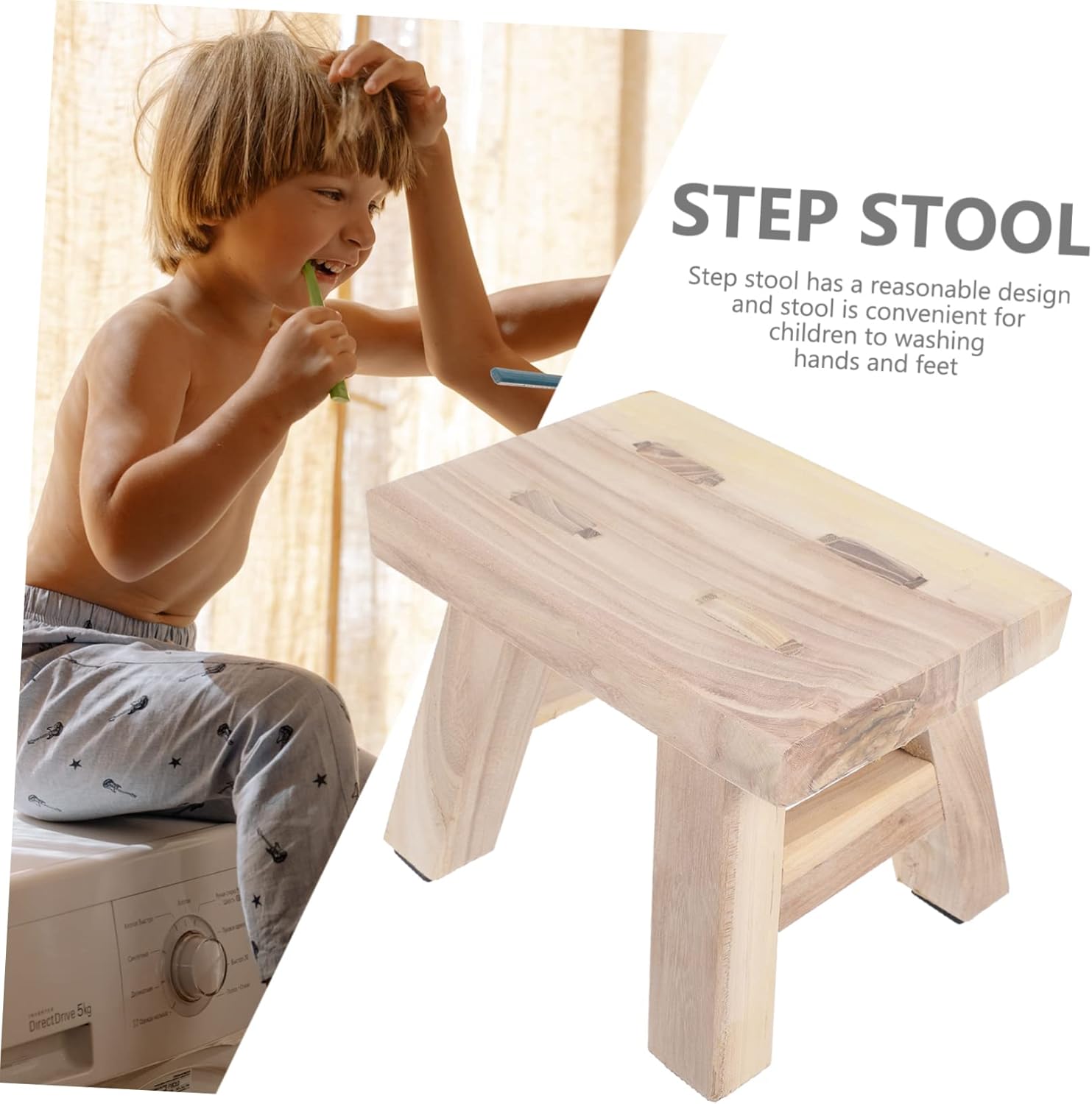 NOLITOY Taburete de madera maciza para niños, taburetes de madera para niños, sillas para niños, taburete para niños, taburete de madera para