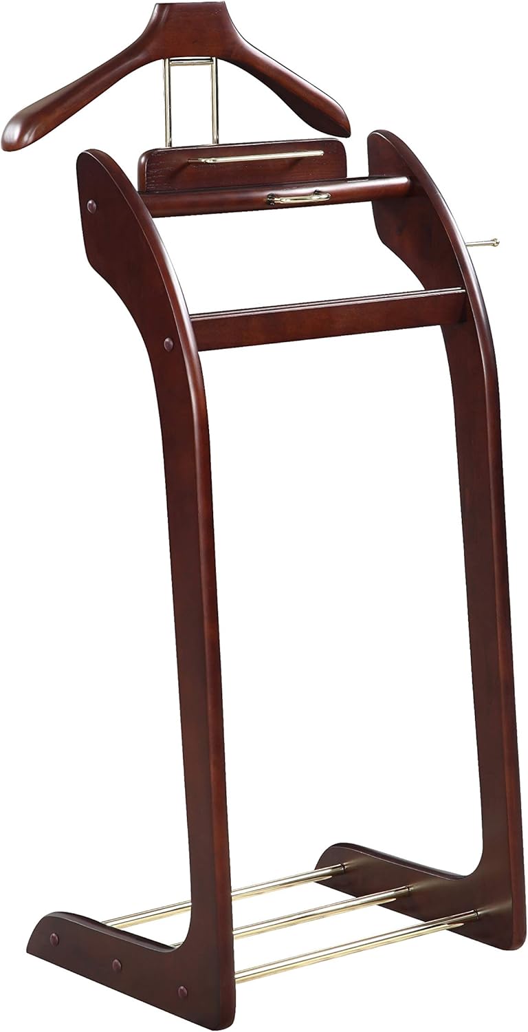Proman Products Windsor VL16001 – Soporte de valet para traje con bandeja superior, colgador de contorno, barra para pantalones, ganchos para