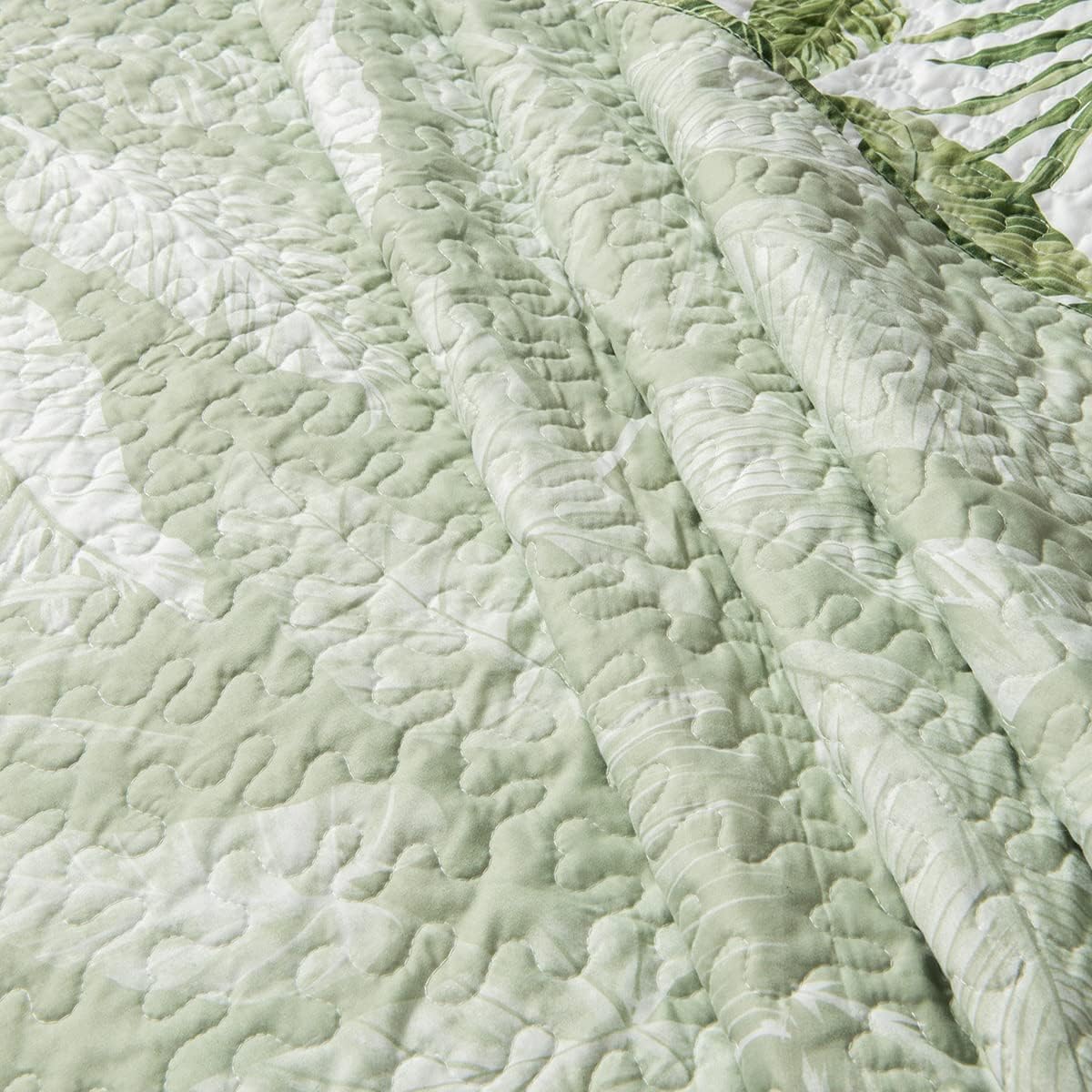HORIMOTE HOME Juego de edredón de plantas tropicales de 2 piezas, tamaño individual, hojas de palma verde, estilo selva, juego de ropa de cama