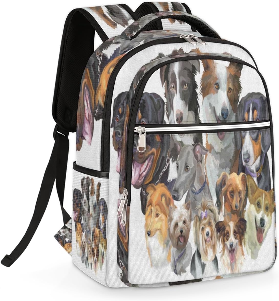 Smart Dog Pattern Travel Laptop Backpack for Women Lightweight Laptop Bag Fits 15.6 inch Laptop Durable Travel Backpack Casual Daypack for Work