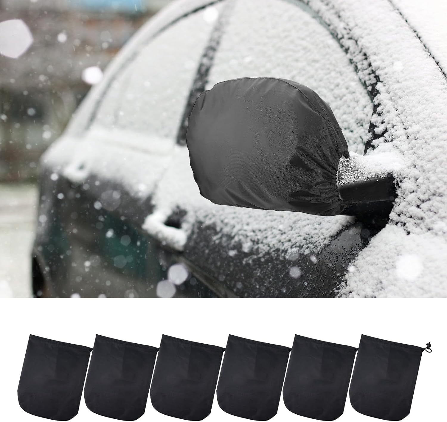 6 fundas impermeables para espejo de visión lateral, cubierta de espejo de protección contra heladas, accesorios de espejo de automóvil con