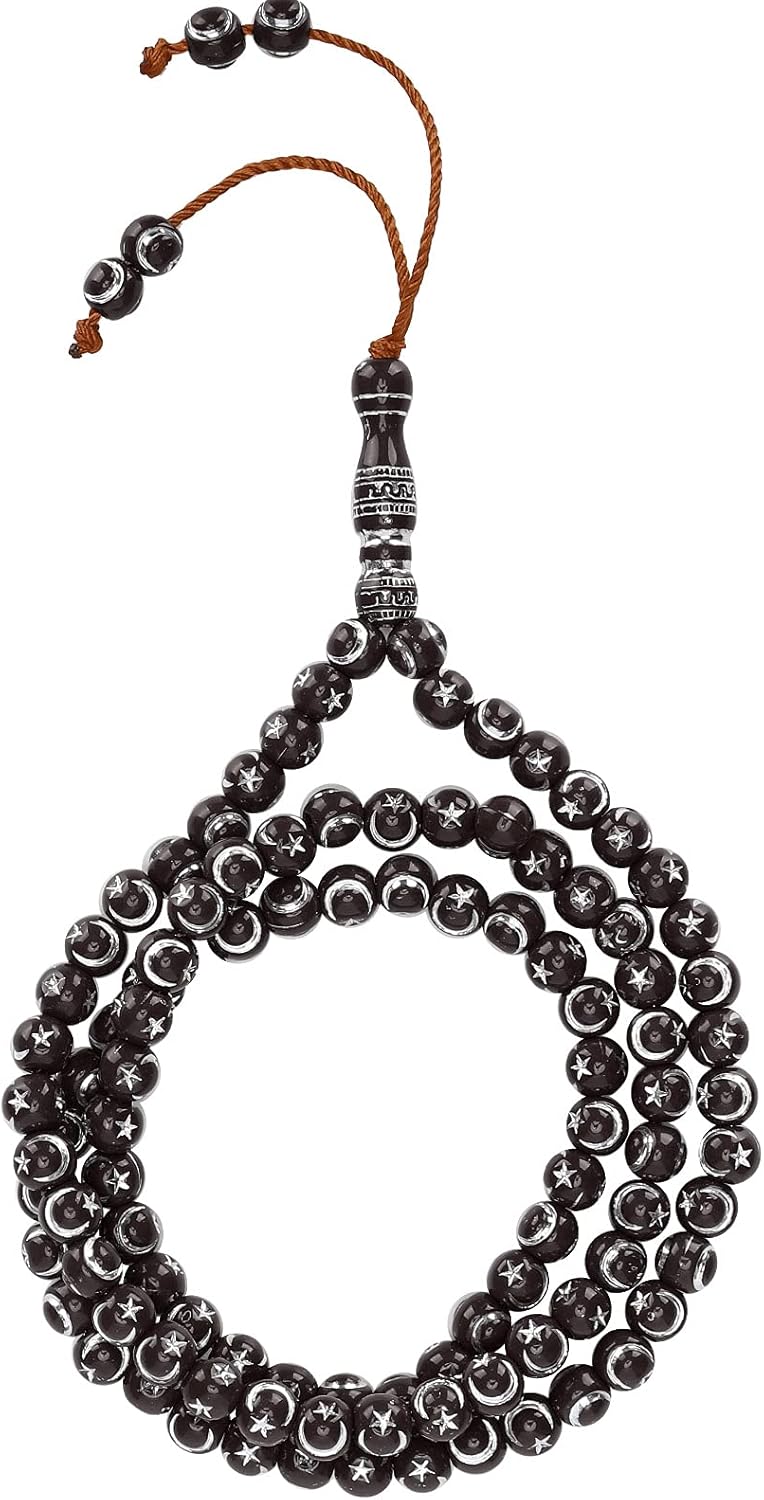 Hztyyier Rosario musulmán Perlas Suministros Herramientas Artículos Pulseras Articulo Oración Islámica Resina Religiosa 99 Granos Cuentas Budistas