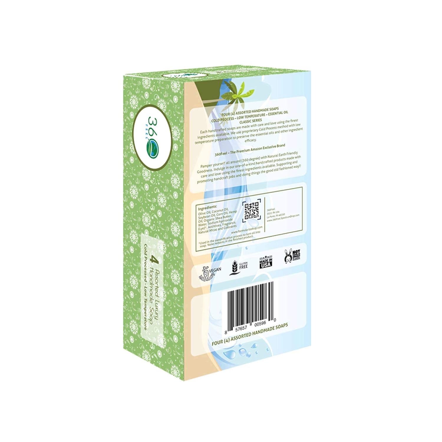 Surtido de barras de jabón hechas a mano para mujeres y hombres, juego de regalo de boda romántico, grande, 20 onzas (paquete de 4)